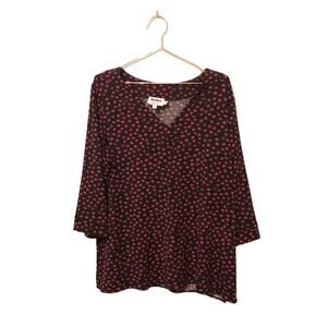 Leota exclusively for Dia & Co v neck 3/4 length sleeve blouse size 2L